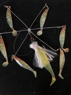 15” Umbrella Rig With Parachute Chase Bait Striper Fishing Lure - Thumbnail 1