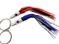 2 Pack High Speed ​​Skirted Wahoo & Tuna Lures Rigged 6ft 150lb Leader Line + Ba - Thumbnail 1