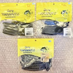 Gary YAMAMOTO 6 inch 8 inch Single Tail Grub 28pcs Worm Set, Opened but Un, - Thumbnail 1