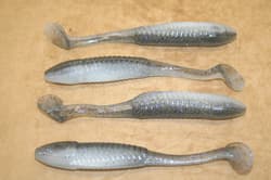 5" Swim Minnow Crystal Shad Paddle Tail Swimbait Trailer for A Rig 50 pack bulk  - Thumbnail 2