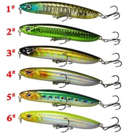 6PCS Pencil Fishing Lure Hard Trolling Sinking Swimbait Pike Saltwater Isca Bass - Thumbnail 1