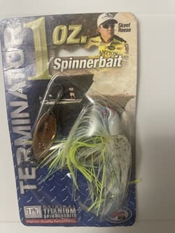Original Terminator T-1  Titanium Double Willow Spinnerbait 1 Ounce Blue Fox.  - Thumbnail 5