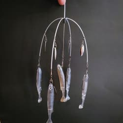 Finesse Alabama Rig with Blade, 5-Arm, Silver/Gold Blade, Used - Thumbnail 5