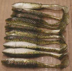 5" Swim Minnow Watermelon Red Ghost Paddle Tail Swimbait Trailer for A Rig 50 pk - Thumbnail 1