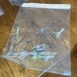 9” Umbrella Rig 4 Arm 11” With 5.5” Squid (9)  8/0 Mustad New Pkg Blue/pink Pep - Thumbnail 20