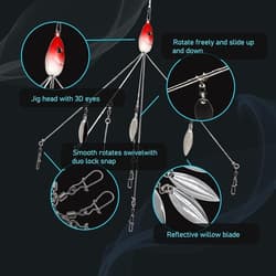 3 Pack Alabama Rig 5 Arms 4 Blades Umbrella Rig Fishing 21.5Cm Fish Lures Bait - Thumbnail 2