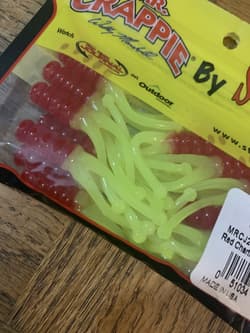 Mr. Crappie Strike King 2” Joker Red Chartreuse Sparkle Glow - Thumbnail 2