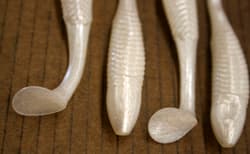 5" Swim Minnow Pearl Paddle Tail Swimbait Trailer for A Rig 50 pack bulk Bag - Thumbnail 5