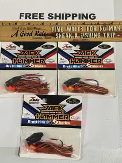 LOT OF 3 Z-MAN CHATTERBAIT JACK HAMMER  1/2OZ LURES FIRE CRAW COLOR NIPS - Thumbnail 1