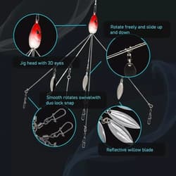 3 Pack Alabama Rig 5 Arms 4 Blades Umbrella Rig Fishing 21.5Cm Fish Lures Bait - Thumbnail 3