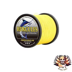 NEW HERCULES PE Fishing Line 4-strand No1.5 1000m 9.1kg/20lb 0.2mm Yellow - Thumbnail 1