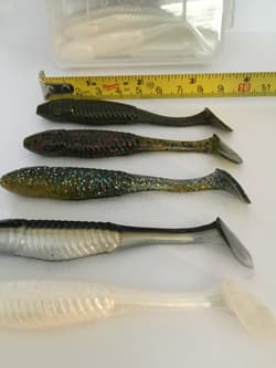 BTS 30pc. 3.5" Minnow Swimbait Kit. Plano Lure Box, 5 colors  Alabama Rig Baits  - Thumbnail 4