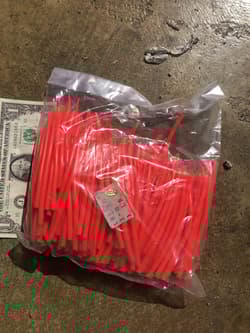 Bulk Pack Surge Tube Lt Red 3/0 Cut Trolling Saltwater Lures Striper Eel Rig - Thumbnail 4