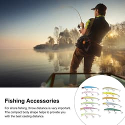 11 Pcs Simulation Minnow Lure Plastic Fishing Bait Fishing Accessories - Thumbnail 3