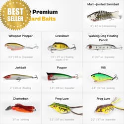 Bass Fishing Lures Kit Swimbait Plopper Chatterbait Crankbait Soft Baits Box - Thumbnail 4