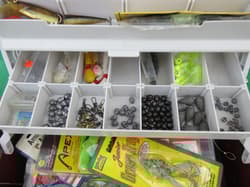 Woodstream Tackle Box w/ Fishing Supplies Lures Bait Hooks Strike King Heddon - Thumbnail 3