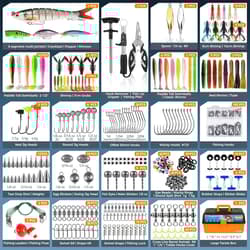 Large 4-Layer Tackle Box with Tackle Included, 547Pcs Fishing Lures Kit - Pliers - Thumbnail 6
