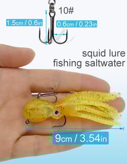 Octopus Swimbait Soft Fishing Lure with Skirt Tail, Lingcod Rockfish Jigs for - Thumbnail 6