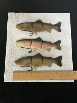 Original Rare Castaic Baits Platinum Series 8” Soft Jointed Trout Swimbait SS - Thumbnail 1