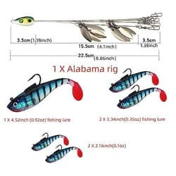 Alabama Rig Kit 5 Arms Alabama Umbrella Rig Bass Fishing Kit a Rig Type a - Thumbnail 4