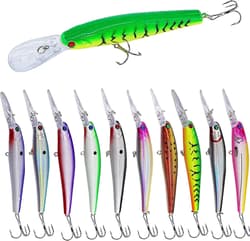 Fishing Lures Hard Baits Bass Crankbait Minnow, 10pcs Deep Diving Swimbait wi... - Thumbnail 11