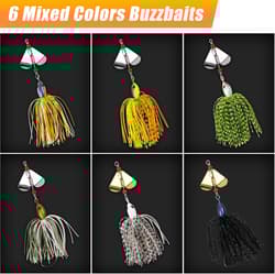 Spinnerbait Fishing Lures Kit Set, 6Pcs Bass Fishing Buzzbait Multicolor Bass Tr - Thumbnail 5