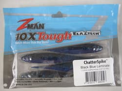 Z-MAN Chatter Spike Black Blue Laminate New Chatterbait Trailer Lures - Thumbnail 1