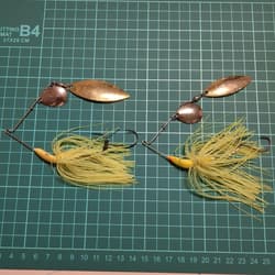 Megabass V Flat Spinnerbait Set of 2, Hard Lures, Slightly Used, Fishing Gear - Thumbnail 1
