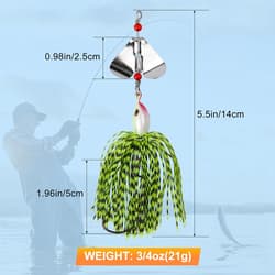 Spinnerbait Fishing Lures Kit Set, 6Pcs Bass Fishing Buzzbait Multicolor Bass Tr - Thumbnail 3