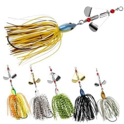 Spinnerbait Fishing Lures Kit, 6pcs Bass Fishing Buzzbait Lures Hard A-6pcs - Thumbnail 1