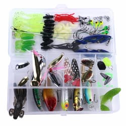 110PCS Lot Fishing Accessories Lures Gear Bass Bait Hooks Tackle Box Set Kit - Thumbnail 4