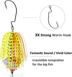 Bass Fishing Spinner Bait Lures, Multicolor Buzzbait Metal Jig 6pcs  - Thumbnail 4