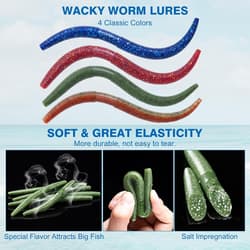 Complete Wacky Worm Rig Tool Kit: 60 Soft Worms, Weights & Fishing Accessories - Thumbnail 6