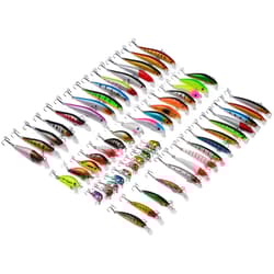 56PCS Minnow Fishing Lure Hard Artificial Mixed Swimbait Crankbait Trolling Pike - Thumbnail 3