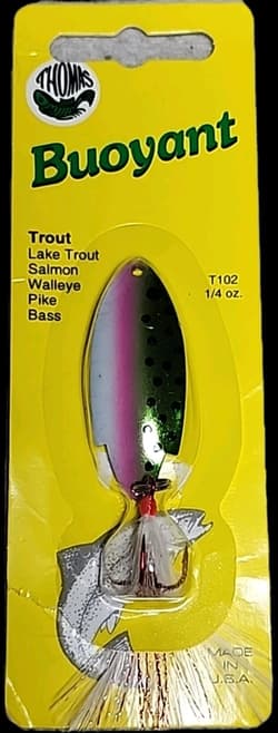 3 Fishing Lures Thomas Buoyant Spoons & Worden's Original Rooster Tail ⅙-⅑oz - Thumbnail 5