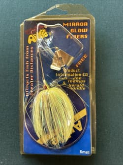 Arkie Mirror Glow Chartreuse Buzzbait Fishing Lure Vintage Made in USA - Thumbnail 1