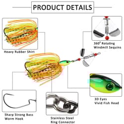 Spinnerbait Fishing Lures Kit, 6pcs Bass Buzzbait Hard [MIXED]  - Thumbnail 2