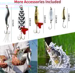 Freshwater Fishing Lure Set Bass, Trout, Salmon Fishing Accessories Tackle Case - Thumbnail 5