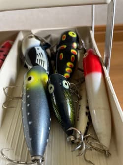 Heddon Balsa 50 and other topwater lures and Owner Trout #3000 Tackle Box Set - Thumbnail 6