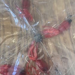 9” Umbrella Rig 4 Arm 11” With 5.5” Squid (9)  8/0 Mustad New Pkg Red Black Head - Thumbnail 10