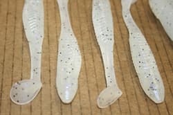 5" Swim Minnow Violet Pepper Paddle Tail Swimbait Trailer for A Rig 50 pack Bag - Thumbnail 4