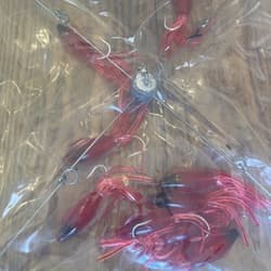 9” Umbrella Rig 4 Arm 11” With 5.5” Squid (9)  8/0 Mustad New Pkg Red Black Head - Thumbnail 3