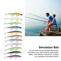 11 Pcs Simulation Minnow Lure Plastic Fishing Bait Fishing Accessories - Thumbnail 1