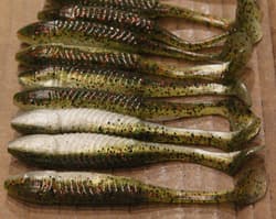 5" Swim Minnow Watermelon Red Ghost Paddle Tail Swimbait Trailer for A Rig 50 pk - Thumbnail 2