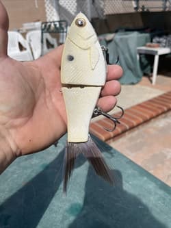 Clutch Swimbait OG  Bone Color Glide Bait Swimbait 7.5” - Thumbnail 2