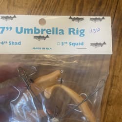 7” Umbrella Rig 4 Arm With 4” Shad (5)  Pearl Shim New In Package McKala Fishing - Thumbnail 3