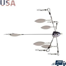 Tour Grade Titanium Umbrella Rig Five Wire Fishing Lure System Swivels Flexible - Thumbnail 1