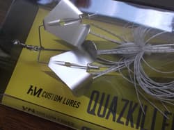 HM Custom Lures Teckel Quazkiller Twin Buzzbait 1/2oz. 02 White Silver Downdraft - Thumbnail 10