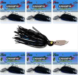 (6) Z-Man 3/8 Oz Crosseyez Chatterbait Fishing Lure Black / Blue CBCE38-02 New - Thumbnail 1