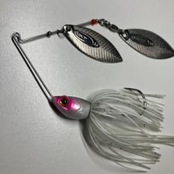 OSP High Pitcher MAX white spinnerbait by Namiki and Kawamura, Beeble - Thumbnail 3